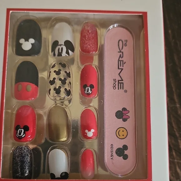 The Crème Shop Disney Mickey Mouse Press-On Nails - Red, Black, Gold, White - Picture 2 of 3